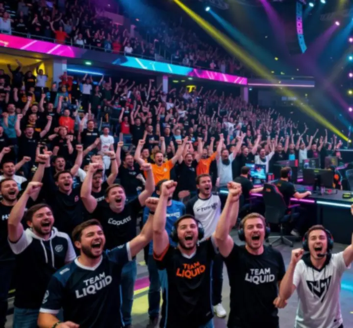Публика и сцена по време на голям Esports турнир